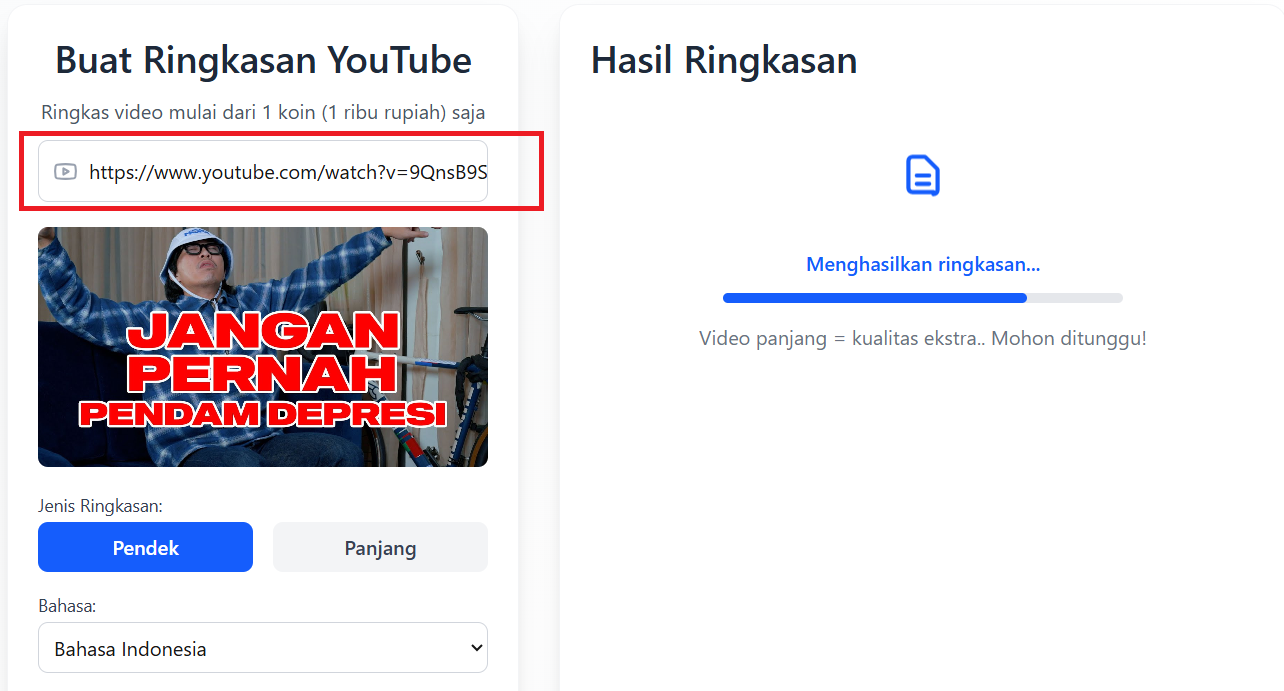 Tempelkan URL YouTube